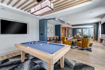 Pool table in resident lounge